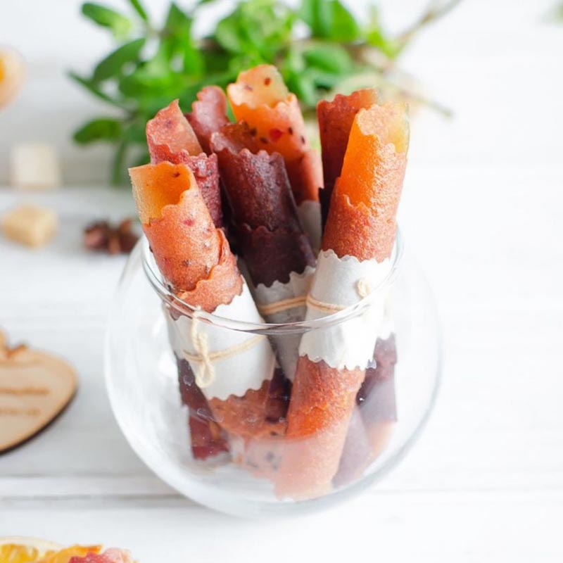 Couro de fruta caseira: a receita crua no desidratador