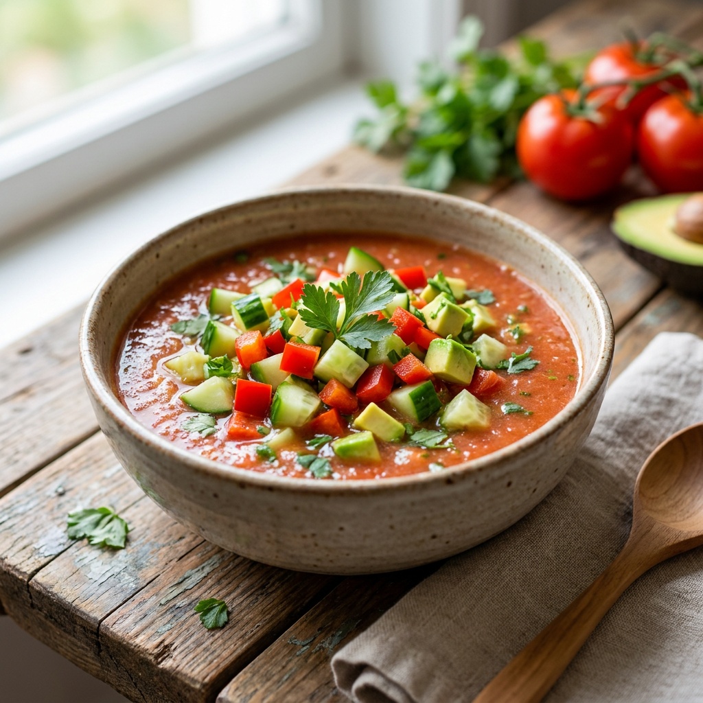 Sopa de miso suave con cintas de verdura