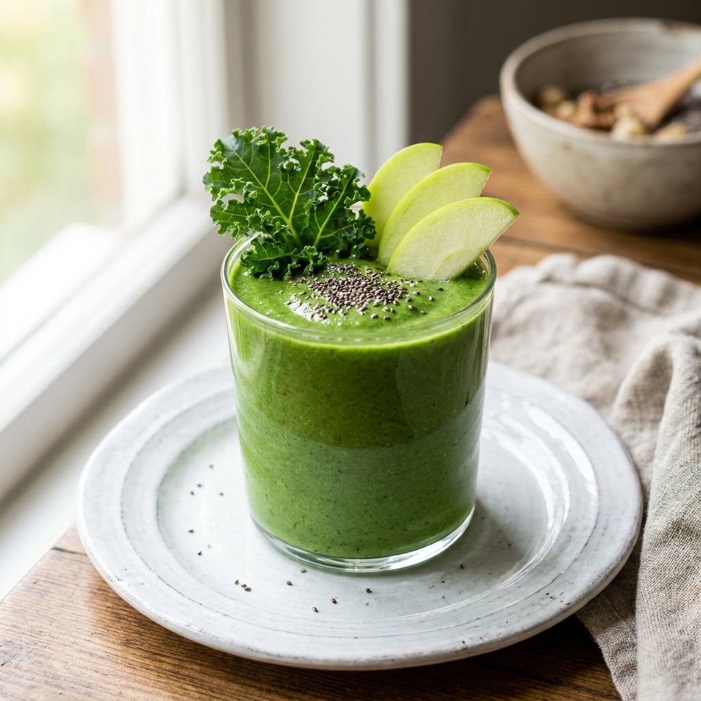 Batido verde de kale y plátano