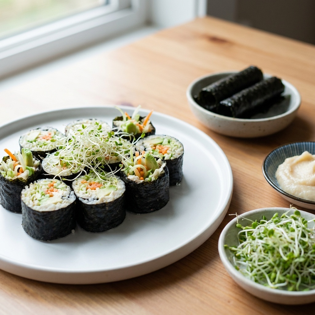 Rauwe California rolls met miso en avocado