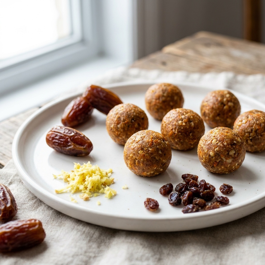 Surowe kąski w stylu carrot cake z polewą z nerkowców i cytryny