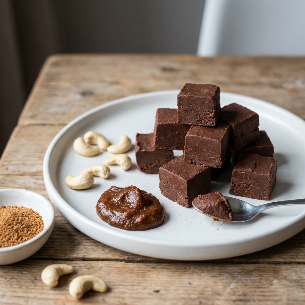 Glace fudge au chocolat et à la crème de cajou, sans sorbetière