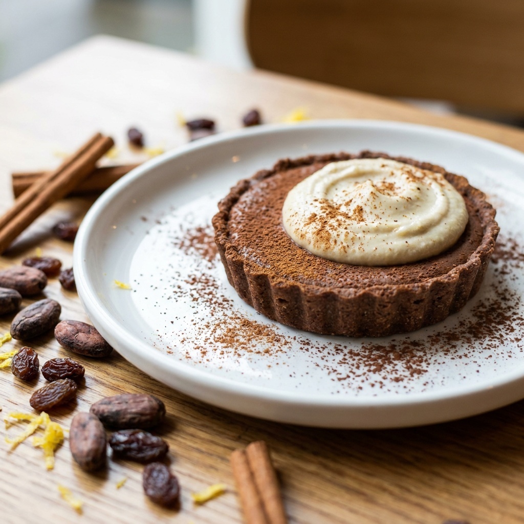 Tartelettes crues mousse chocolat-avocat et crème de cajou au citron