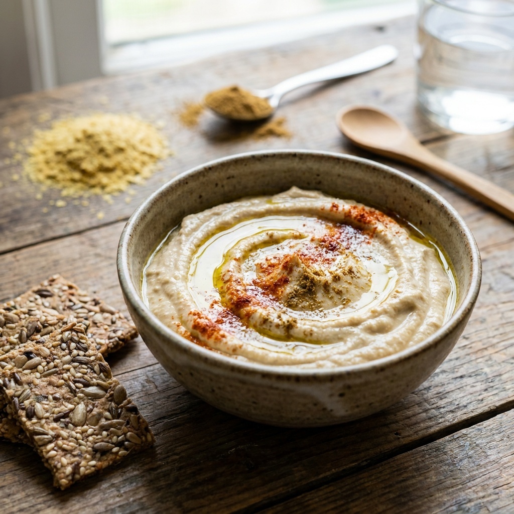 Sauce dip crue au tahin, citron, ail et cumin