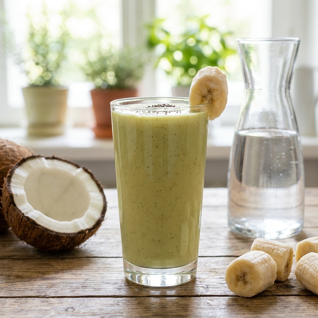 Zielone smoothie na poranek: szpinak, spirulina i maliny
