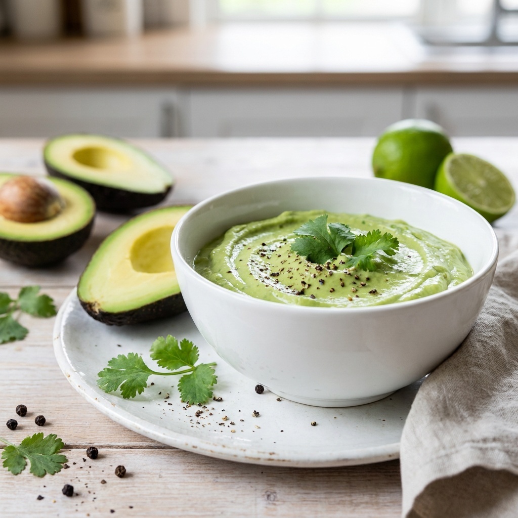 Creamy avocado, coriander and lime dressing