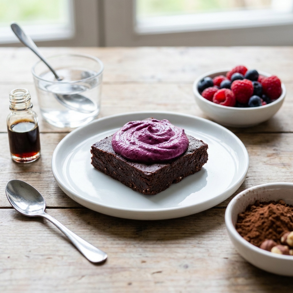 Brownies crus à la crème de baies