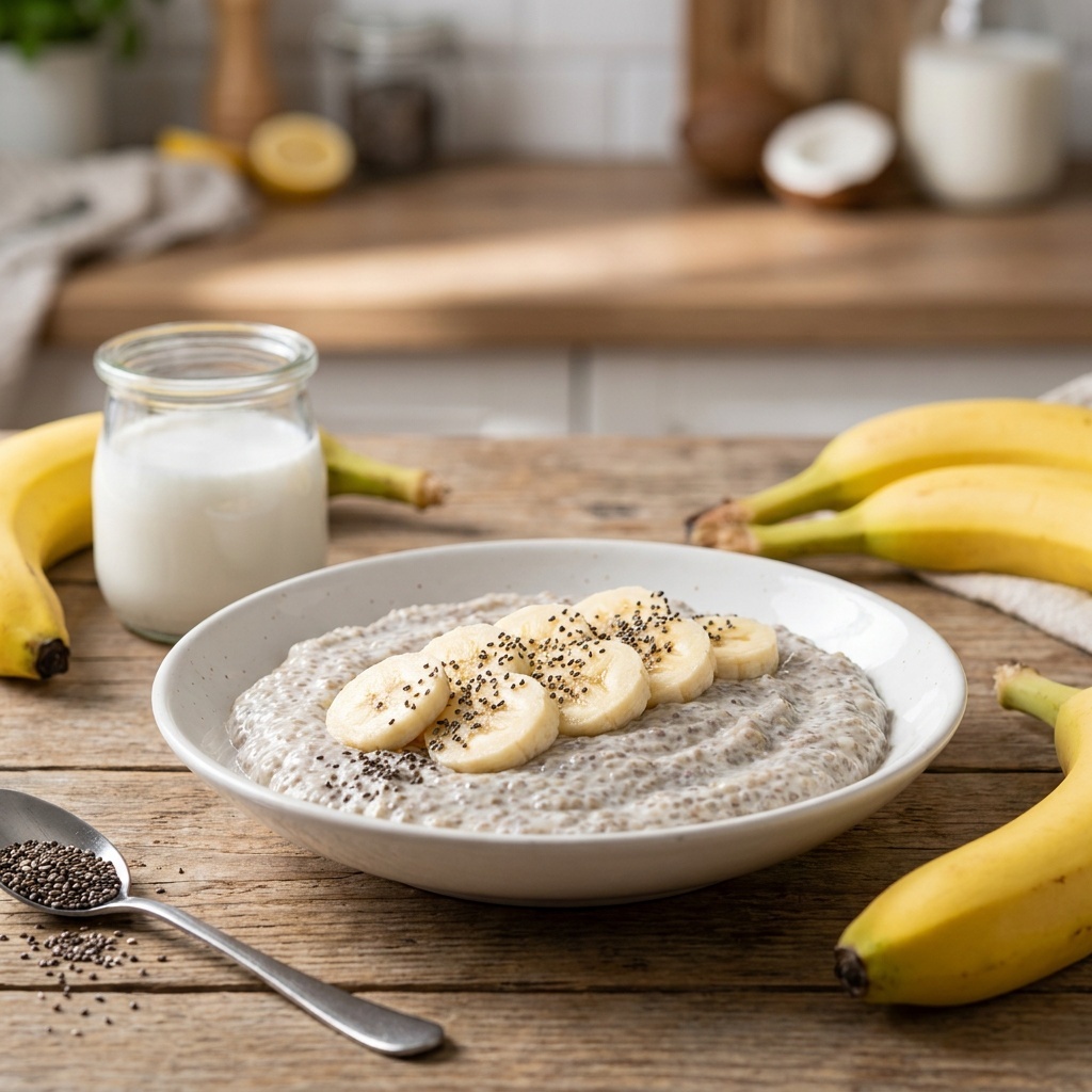 Pudding de chia à la banane et au lait de coco maison