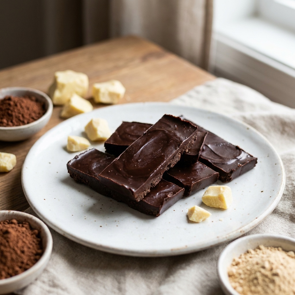 Barres de chocolat cru à la maca