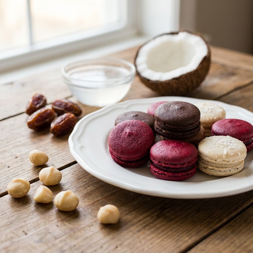 Macarons crus aux trois crèmes de coco