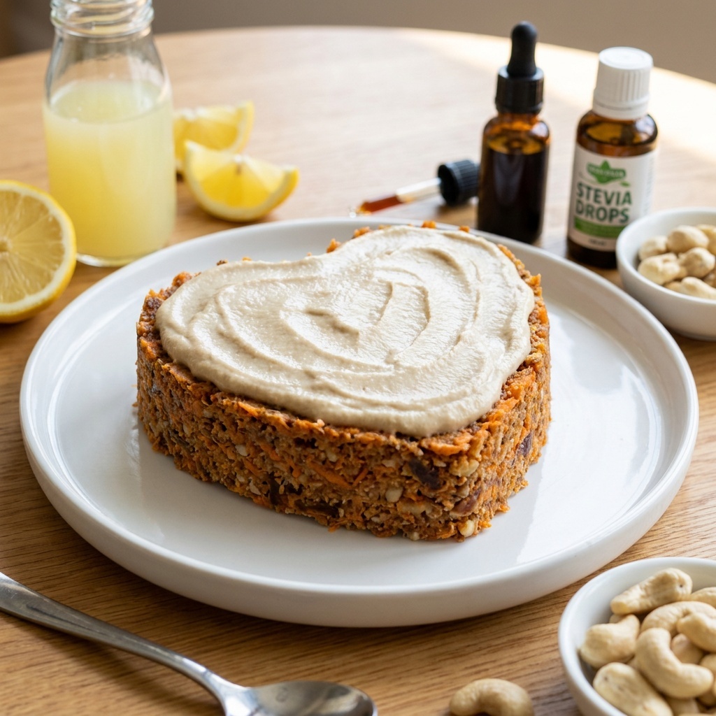 Carrot cake cru en cœurs, fourré au fromage frais de cajou