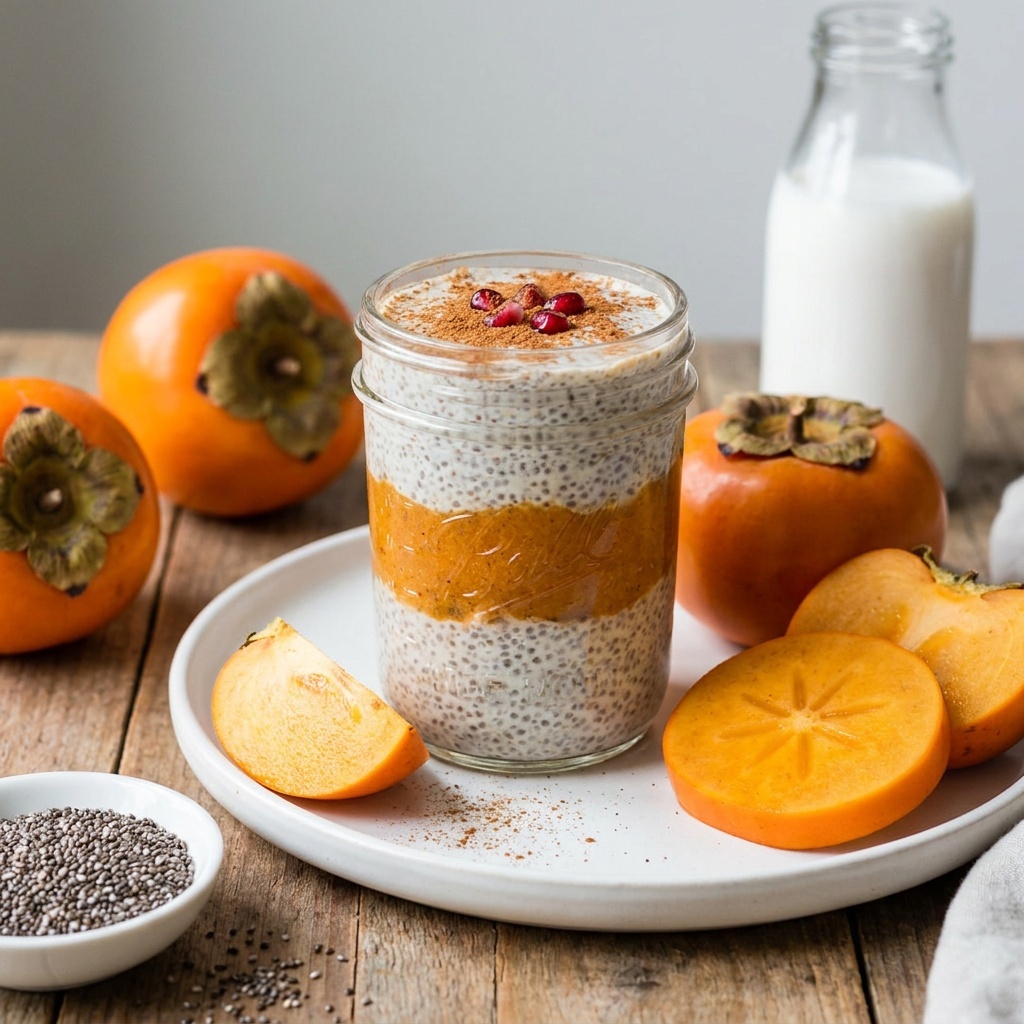 Parfait de kaki épicé et pudding de chia