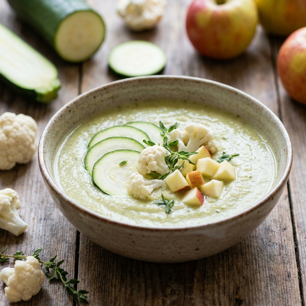 Velouté de courgette et chou-fleur