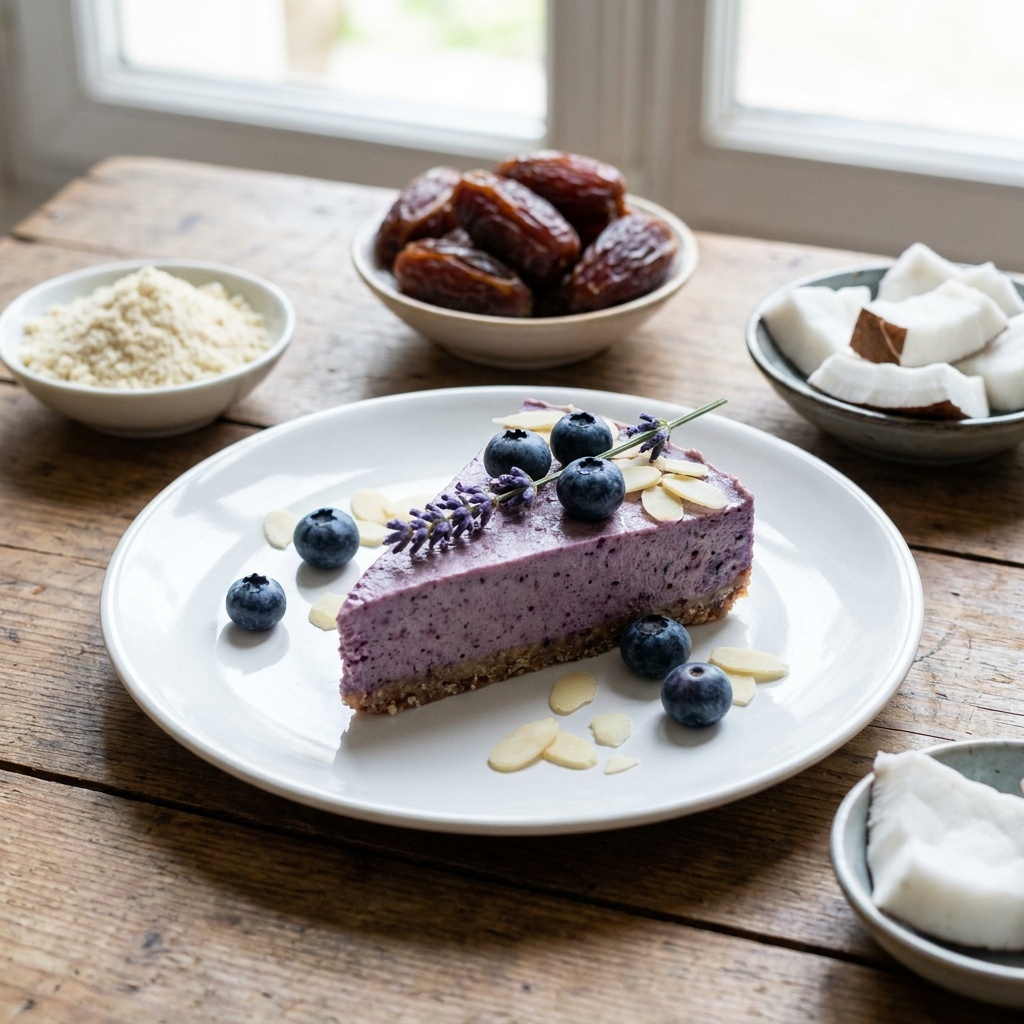 Gâteau cru myrtille