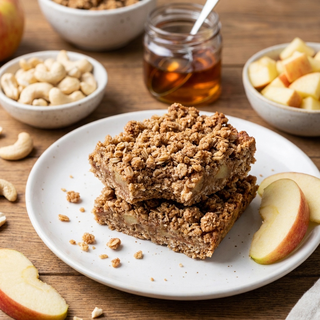 Barres crues façon streusel à la pomme
