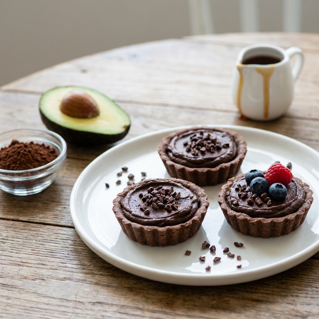 Tartelettes crues au pudding chocolat-avocat
