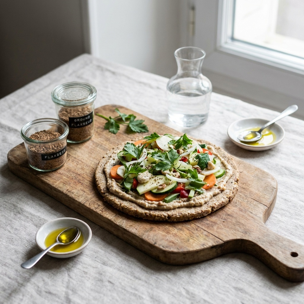 Croûte à pizza crue à la pulpe d'amande