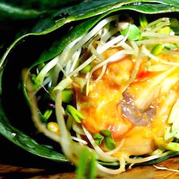 Involtini di cavolo verde con funghi marinati
