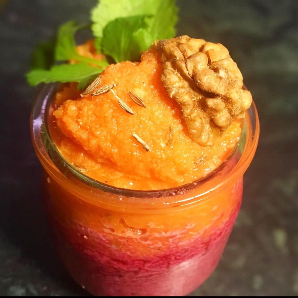 Verrine de beterraba - cenoura
