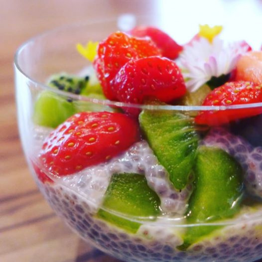 Chia-Aardbeienpudding