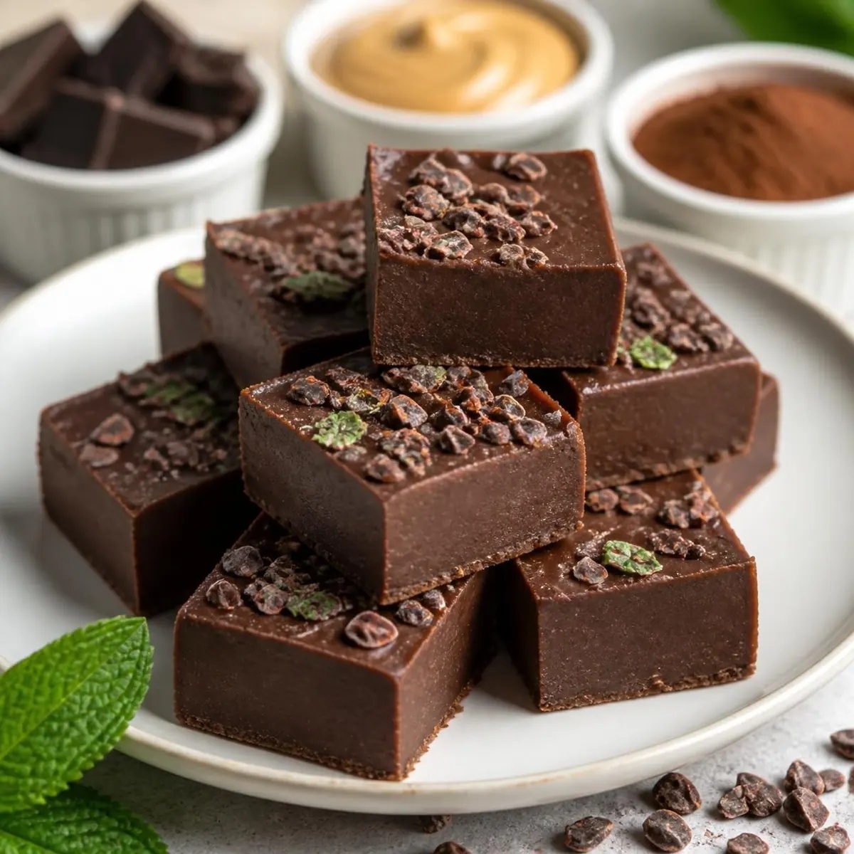 Rohes Schoko-Minz-Fudge (ohne Backen)