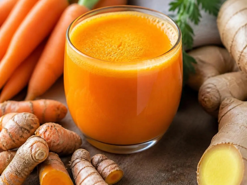 Jus de carotte, curcuma, gingembre et citron