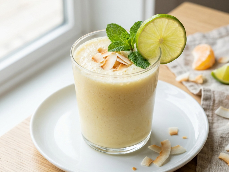 Milk-shake cru citron et coco, sans produits laitiers