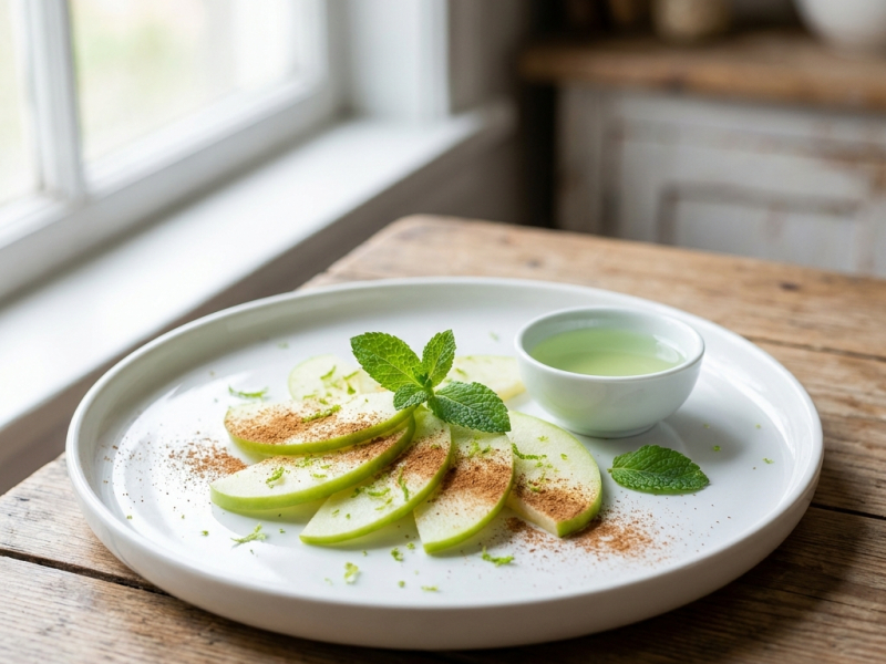 Jus de pomme, citron vert et cannelle de Ceylan