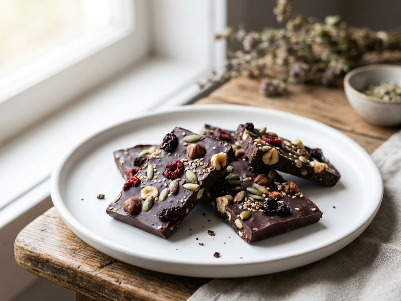 Chocolat cru maison aux super-aliments