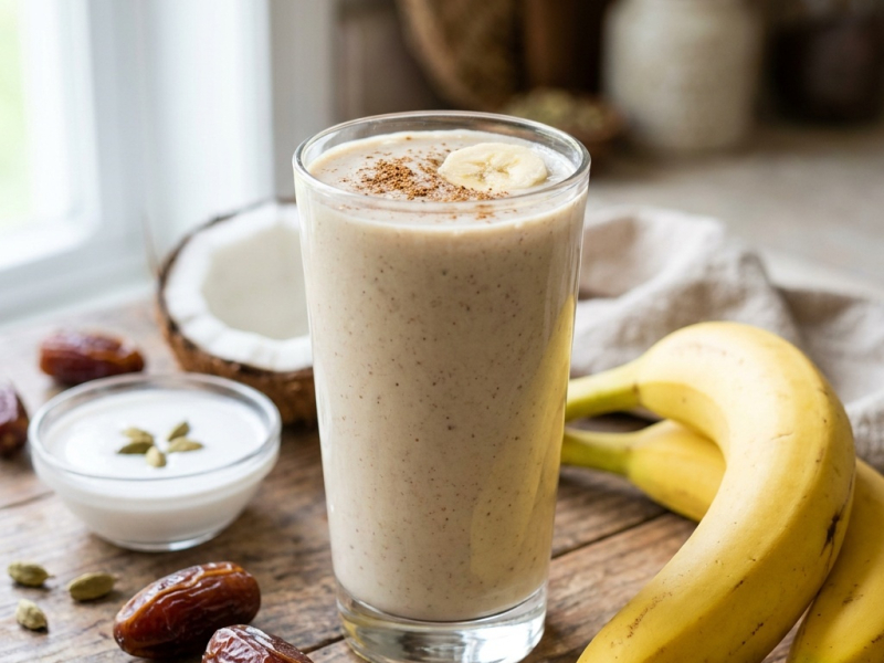 Smoothie banane et cardamome épicée