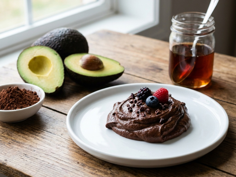 Mousse au chocolat crue à l'avocat