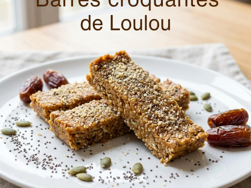 Barres croquantes graines, dattes et canneberges