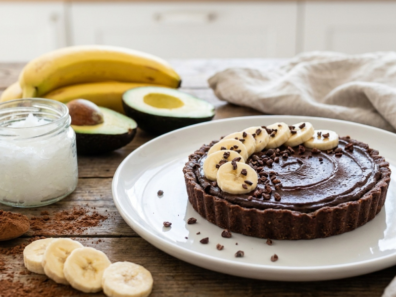 Verrines banane-chocolat à la caroube