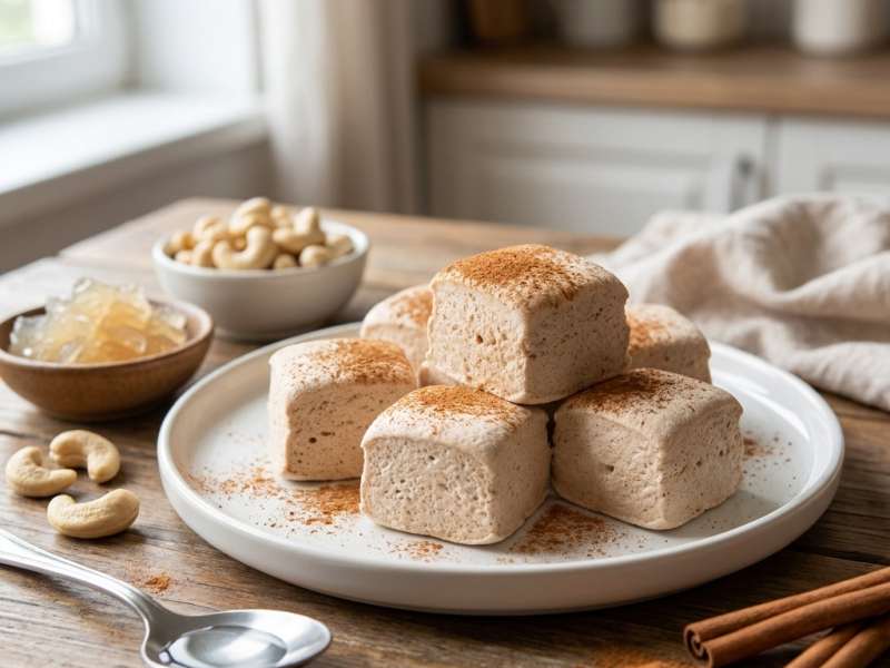 Rohe Marshmallow-Mousse mit Zimt