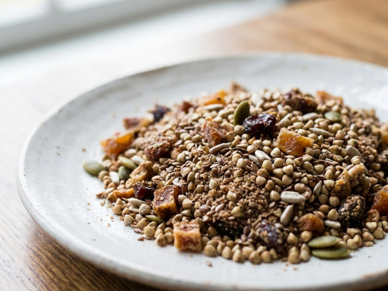 Rohes veganes Granola, ohne Gluten und Soja