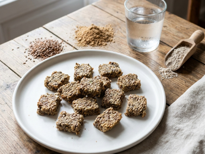 Getrocknete Brot-Häppchen ohne Getreide