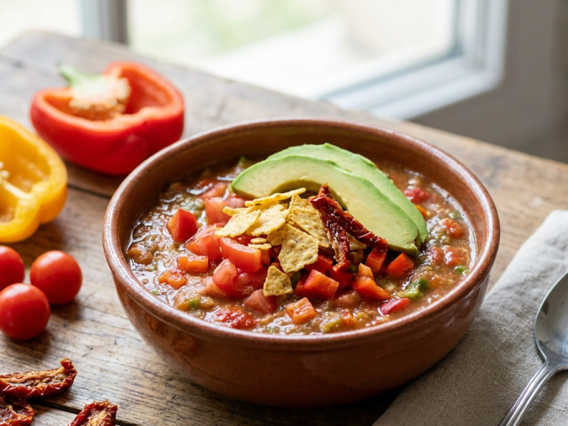 Soupe crue façon tortilla