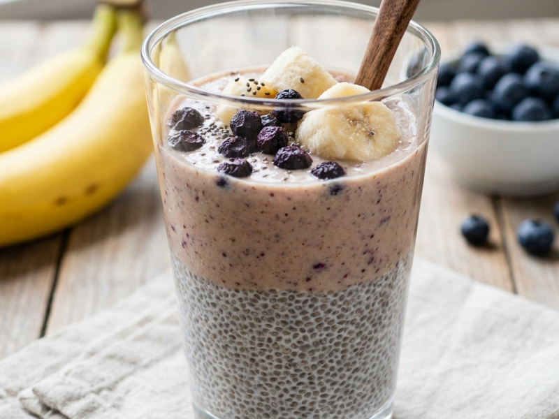 Batido de pudin de chía para llevar