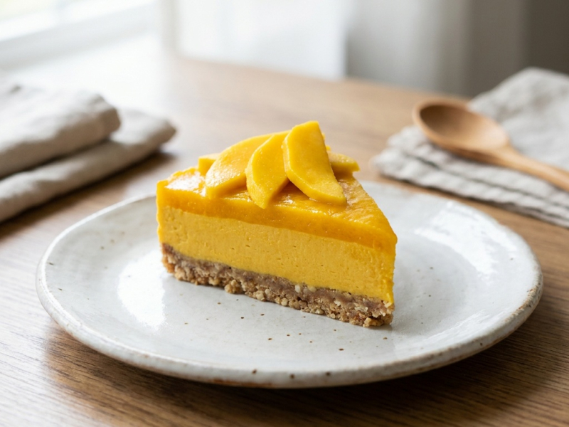 Cheesecake crudo vegano de mango