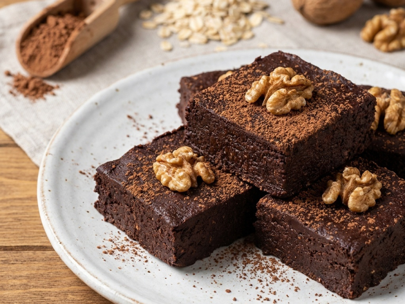 Brownies crudos de chocolate y nueces