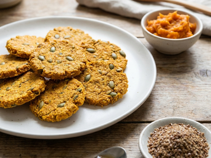 Raw sweet potato, buckwheat and pumpkin seed crackers