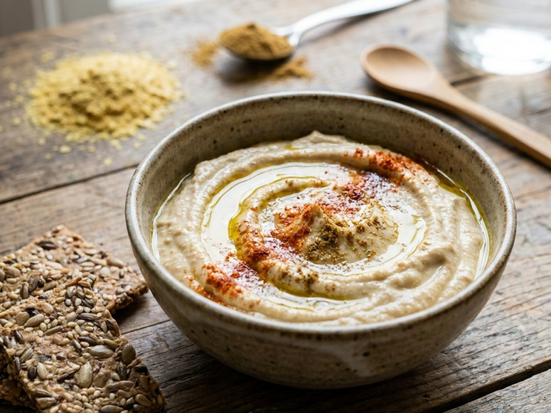 Sauce dip crue au tahin, citron, ail et cumin
