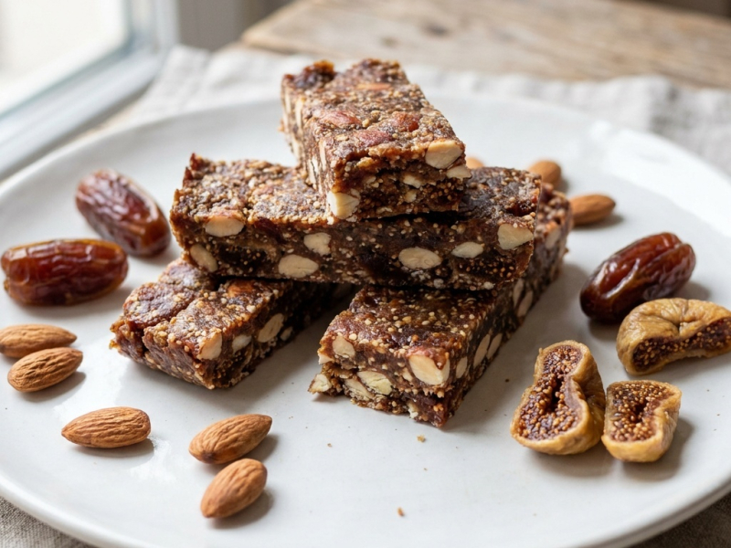 Raw fig, date and almond bars