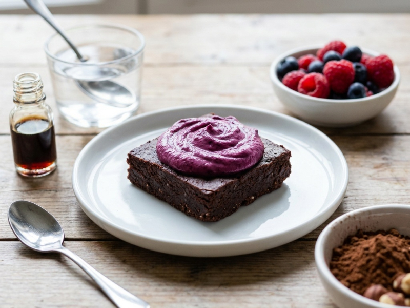 Brownies crus à la crème de baies