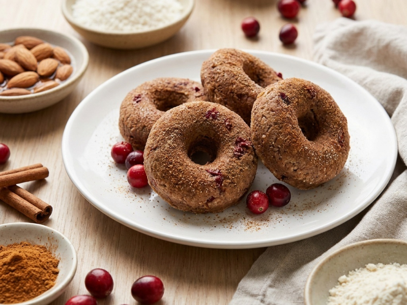 Beignets crus aux canneberges et épices à citrouille
