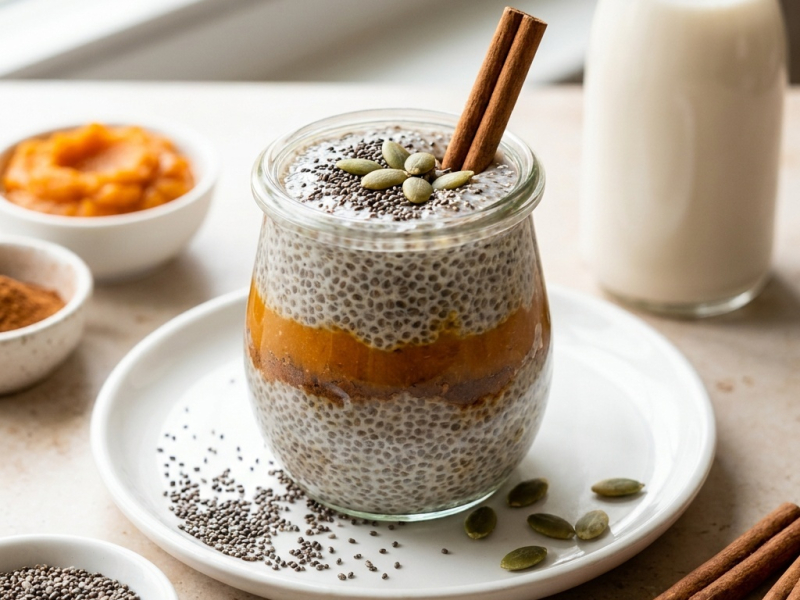 Pudding de chia au potiron et à la cannelle