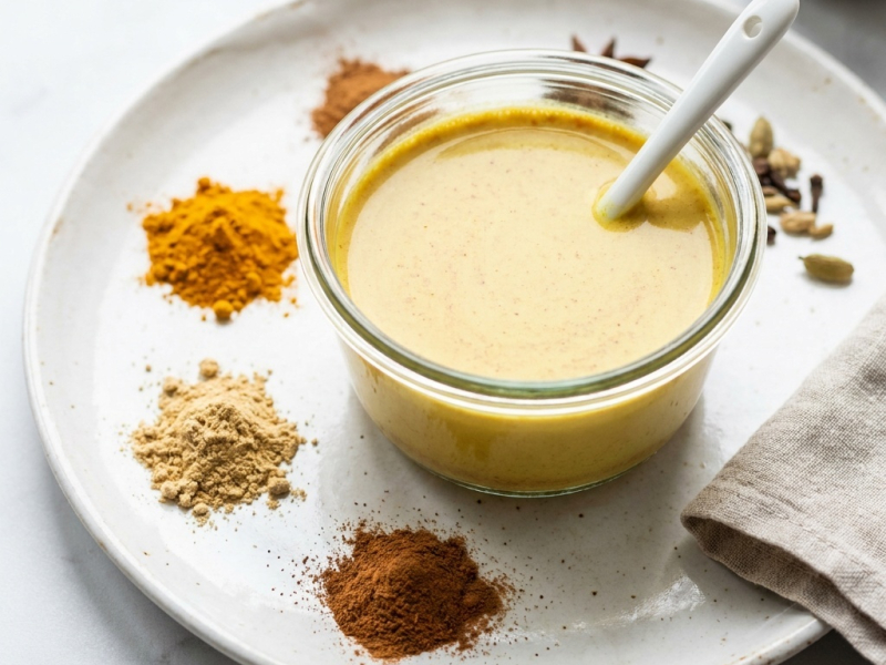 Lait d'or au curcuma, gingembre et cannelle