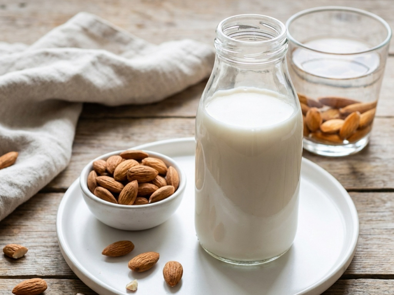 Lait d'amande cru maison, deux ingrédients