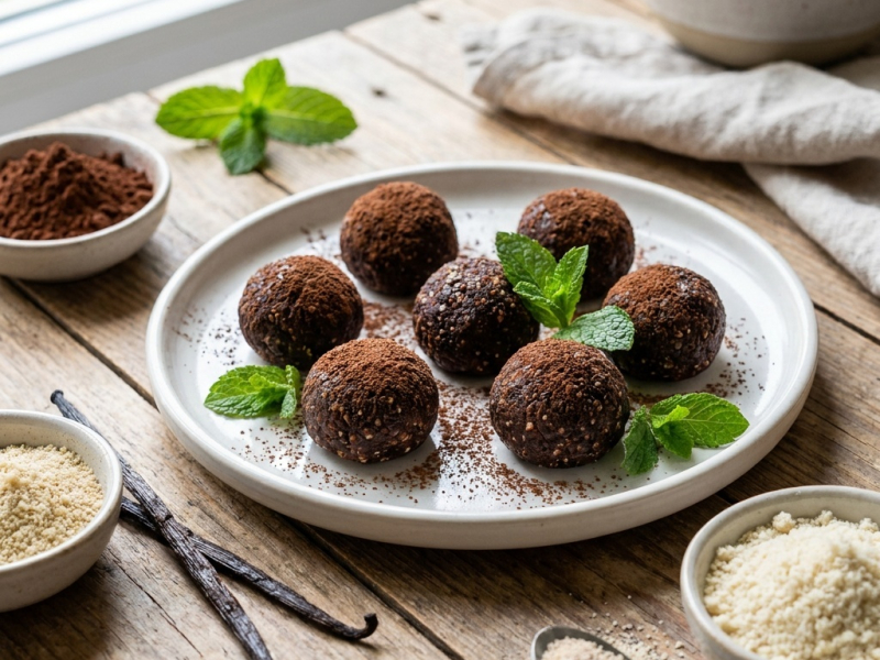 Bouchées crues chocolat-menthe fraîche