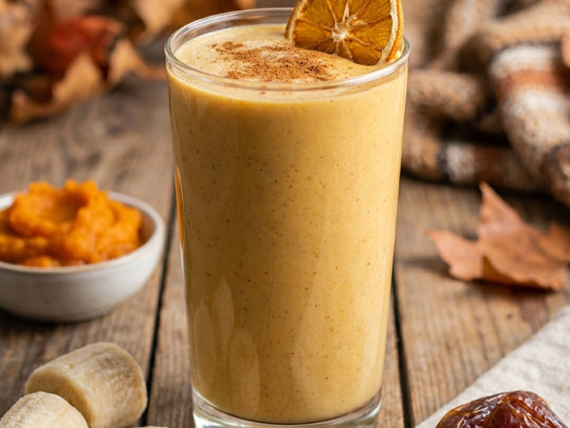 Smoothie automnal à la citrouille et aux épices